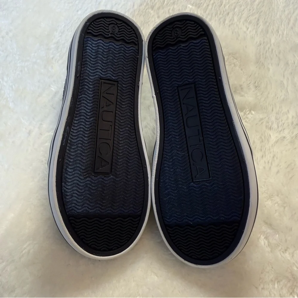Nautica Navy Blue Kids Sneakers with Zip Closure Size 8